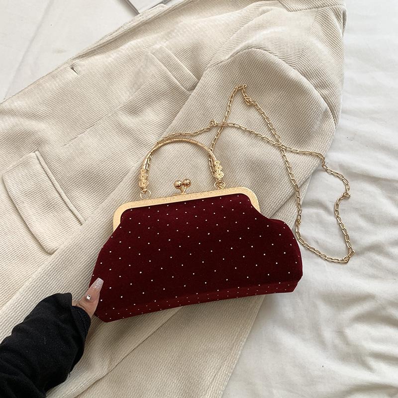 Осенняя сумка женская модная сумка через плечо сумка-мессенджер с бриллиантами в иностранном стиле сумка-ракушка темпераментная цепочка