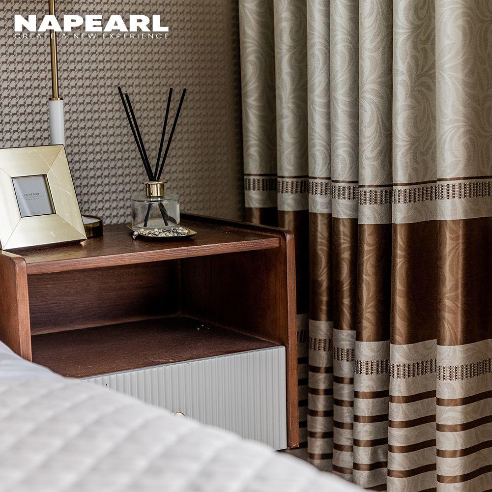 1 шт. NAPEARL 70% затемняющие занавески в европейском стиле модный дизайн коричневая полосатая драпировка для спальни для оконного домашнего декора — тип кольца