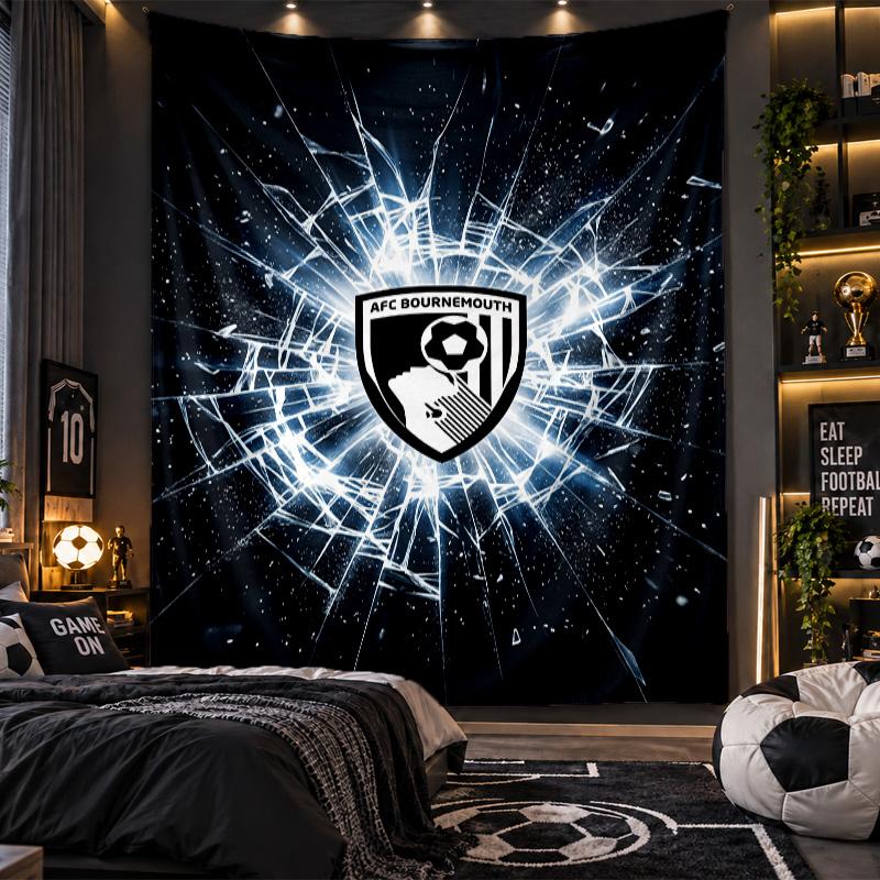 Wall Hanging Tapestry Bournemouth Football Print Cloth for Living Room Bedroom Home Decor