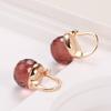Fashion Golden Glass Ball Drop Earrings Hang Ear Football Cut Emeral Red Crystal Hoop Earrings Party Sparkling Jewelry ARI