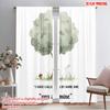2pcs 2D Flat Printing Curtain Watercolor Forest Tree Bunny Polyester Without Electricity 0 for Multipurpose Event Decoration