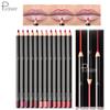 Pudaier 12 Color Lip Liner Waterproof and Non-sticky Cup Non-marking Nude Color Biting Lip Makeup Matte Lip Pencil Lipstick Pen