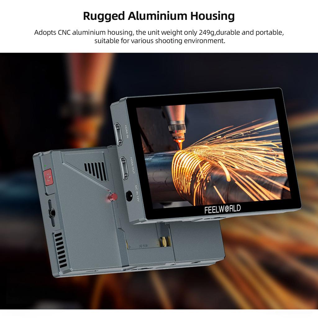 FEELWORLD P6X 5.5-дюймовый полевой монитор для DSLR-камеры, корпус из алюминиевого сплава, видеомонитор, сенсорная панель управления, вход/выход 4K HDMI