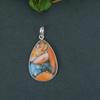 Oyster Copper Turquoise Pendant Pera Cabochon Solid 925 Sterling Silver Gemstone Pendant Without Chain Jewelry For Women or Girls - 5.09 Gms
