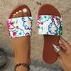 Fashion 2025 Summer New Print Women’s Open Toe Slippers Outdoor Casual Low Heel Sandals for Hot Sale Plus Size Daily Beach Slippers