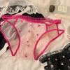 Sweet Style Hollow Out Sexy Underwear for Women In Summer Thin Mesh Low Waist Embroidered Triangle for Women