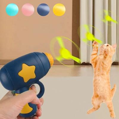 Забавная игрушка для кошек, интерактивная игрушка для обучения питомцев, мини-летающий диск, стреляющий пистолет, игры в погоню, игрушки для кошек, товары для животных