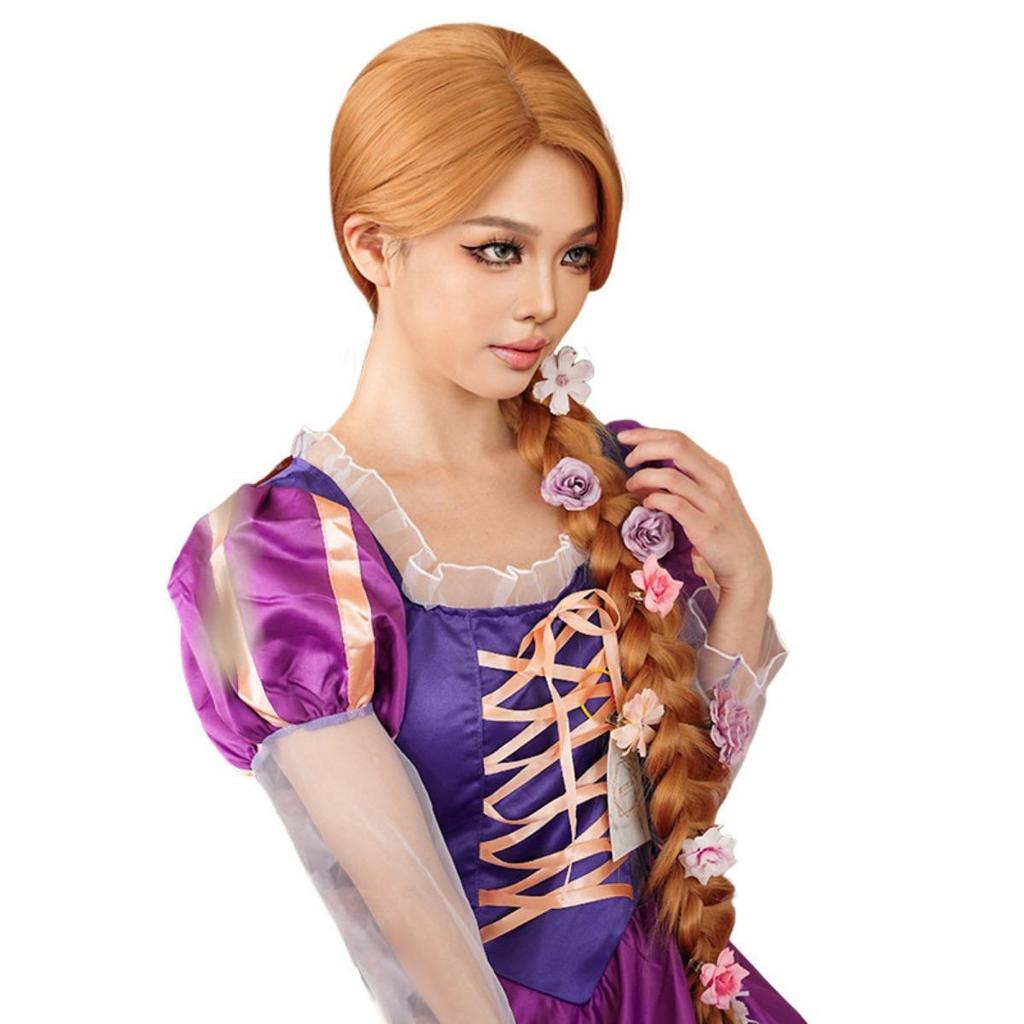 Парик для костюма Рапунцель, очень длинные светлые прямые волосы | Хэллоуин и косплей | Естественный вид | Легкая регулируемая шапочка (Идеально подходит для женщин)