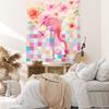 Flower Flamingo Print Tapestry, Decorative Background Cloth