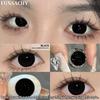 FUNSACHY 1 Pair Vampire Black Contact Lenses for Cosplay Big Eyes Contacts Red White Anime Cosplay Cosmetics Pupils Yearly Use