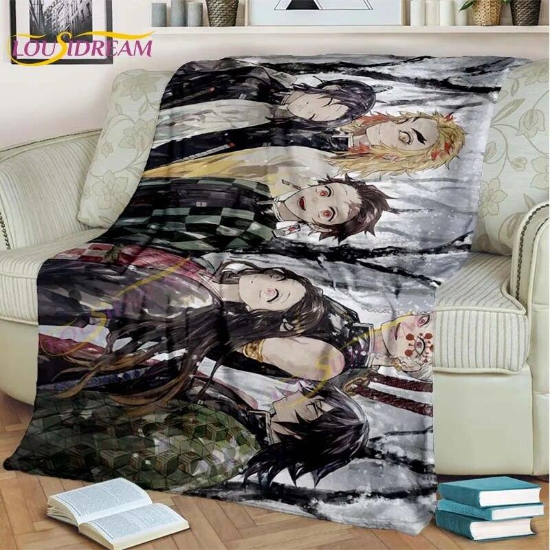 Одеяло японского аниме «Убийца демонов», мультяшное одеяло Tomioka Giyuu, одеяло, чехол на стул, одеяло, кровать, диван, покрывало, вентилятор, подарок