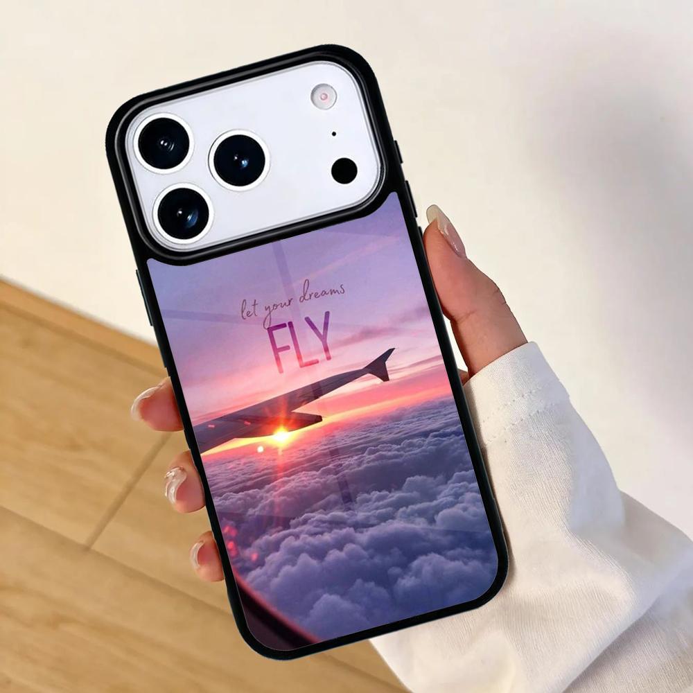 Aircraft Airplane Fly Travel Mobile Phone Case for IPhone 17 AIR 16pro Max 15 14 13 12 11 Bumper Cover