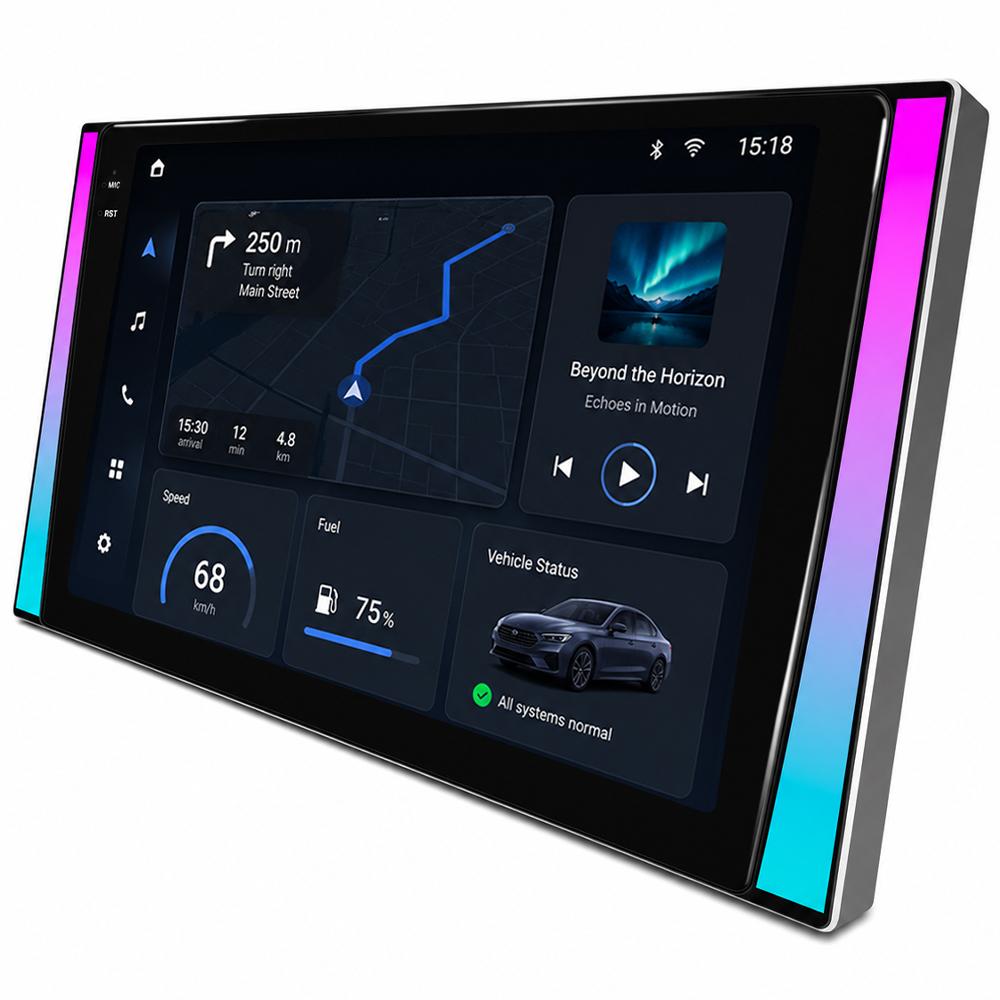 Universal Car Stereo, 10.1-inch, GPS Navigation, Supports CarPlay, Android Auto, 5G Wi-Fi, Bluetooth 5.0, Android 15