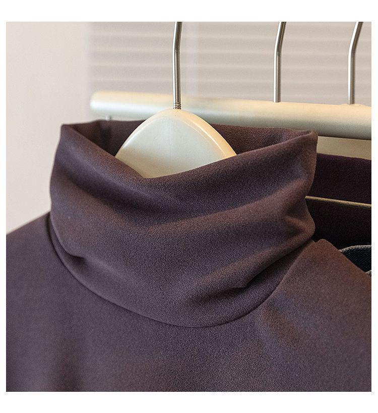 Женский топ большого размера из немецкого бархата с кружевом, длинный рукав, высокий воротник - Стройнящая осенне-зимняя верхняя одежда