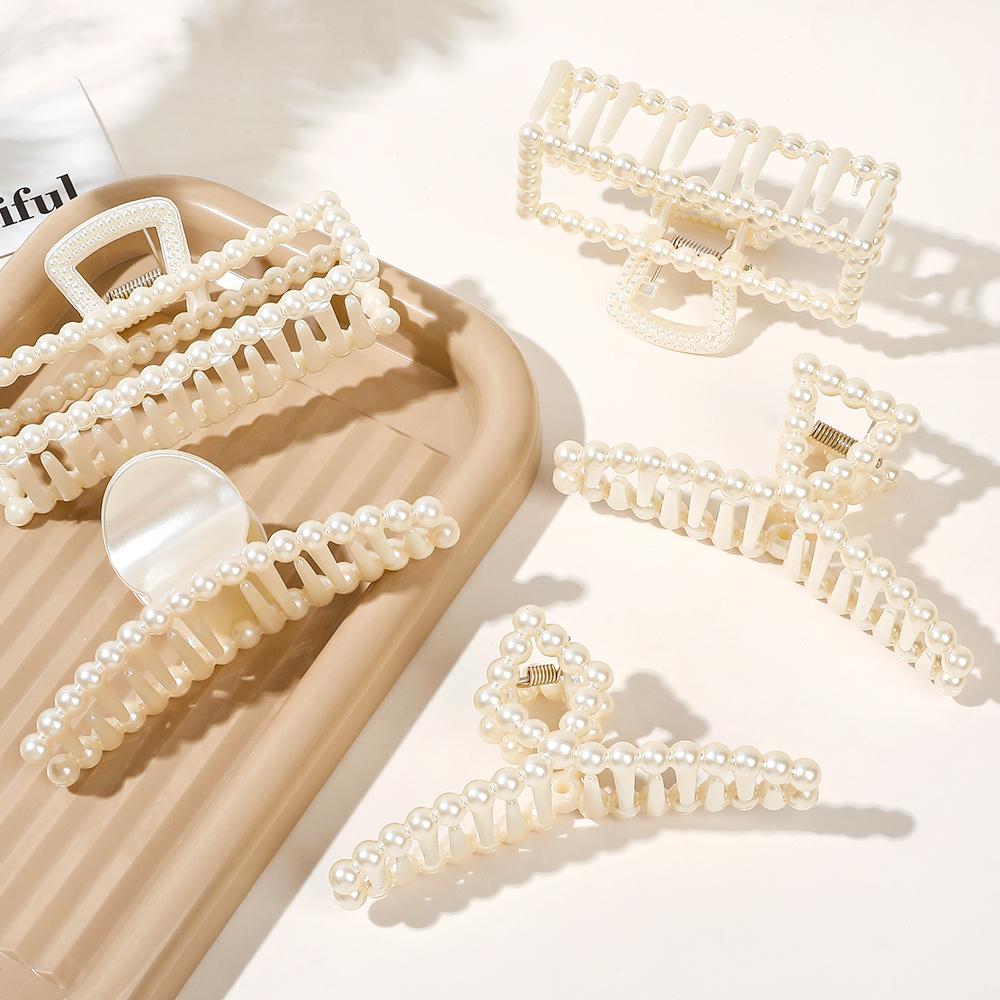 Sweet Pearl Hair Jaw Clips Accessories for Women Claw Clips for Thick and Thin Hair Barrettes for Styling and Weddings