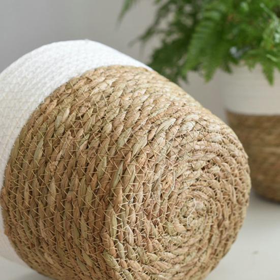 Соломенный цветочный горшок ручной работы, цветочный горшок, контейнер для хранения суккулентов, корзина для хранения