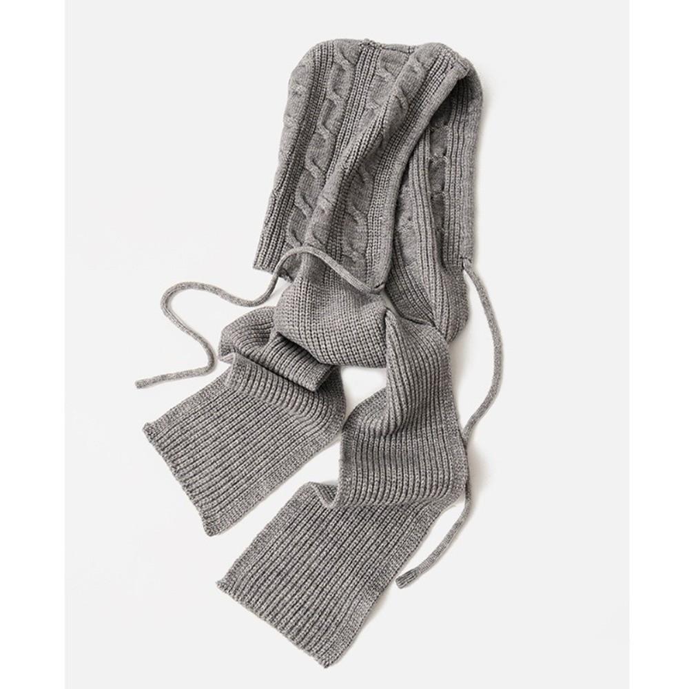 New Winter Warm Shawl Balaclava Hats Integrated Thicken Beanies Caps Ear Protection Soft Hooded Scarf