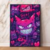 Gengar Themed Room Decor Painting Fantasy Dark Style Hd Canvas Poster Print High Quality Artwork for Pokemon Enthusiasts