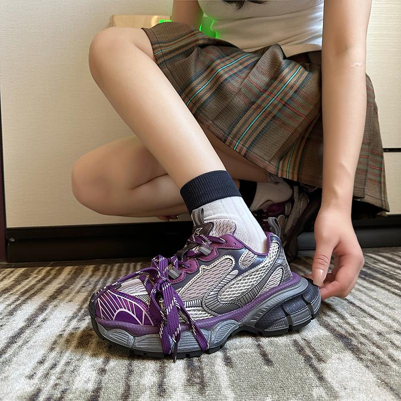 Зимние кроссовки для женщин 2024 Новые черные повседневные вулканизированные кроссовки в стиле «папа» Женские кроссовки на высокой платформе На шнуровке Белые кроссовки Женские