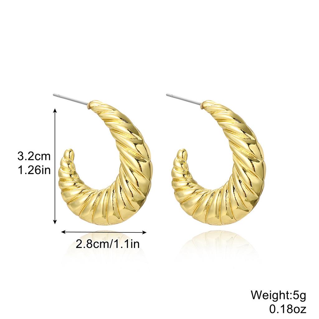 Exaggerated Temperament Earrings Gold Senior Sense Ins Cold Wind Simple Metal Droplets Pleated Pearl Flower Earrings