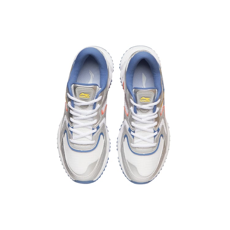 Li Ning Стильные Дышащие Низкие Беговые Кроссовки Мужские Серый Зеленый ARLR013-6