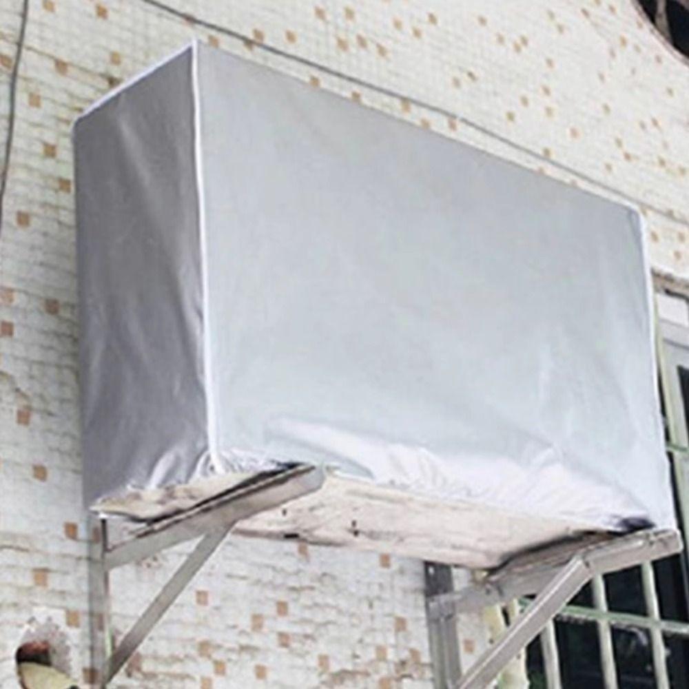 Пылезащитная серебристая крышка для кондиционера, разных размеров, водонепроницаемая, защитная крышка для кондиционера, для наружного использования