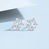 S999 Foot Silver Design Star Stud Earrings Femininity Niche Super Flash Earrings
