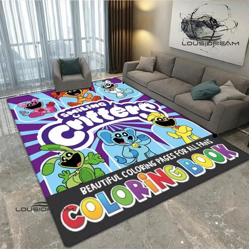S-smiling critters Cartoon print carpet Non -slip carpet Yoga mat door mat photography props kitchen mat area rug birthday gift
