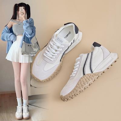 Немецкие тренировочные туфли на толстой подошве из натуральной кожи с увеличением роста, обувь Forrest Gump, универсальная спортивная обувь, легкая женская обувь