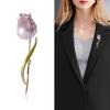 Enamel Tulip Brooches For Women Flower Wedding Office Party Brooch Pins Gift