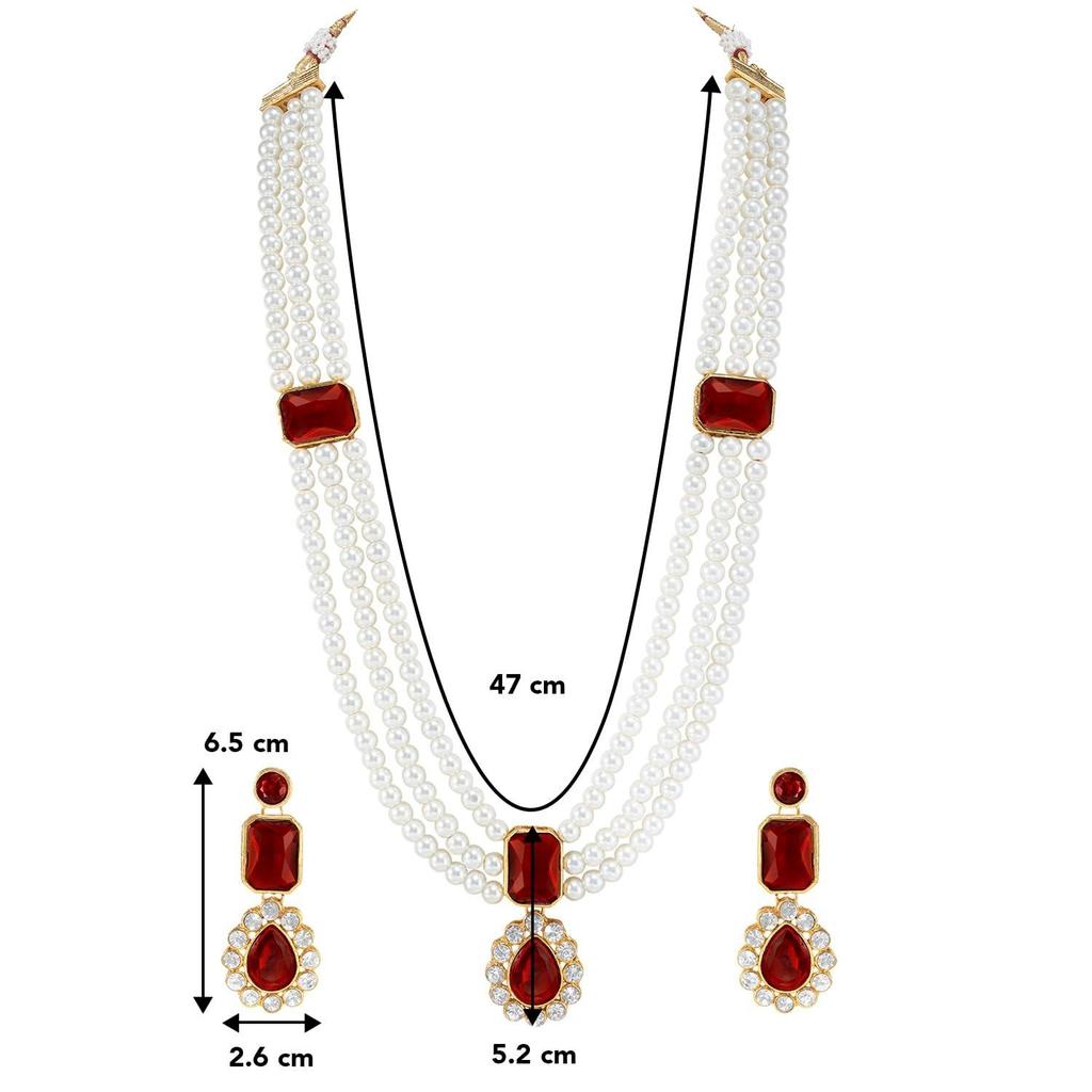 Кристальное колье из искусственного жемчуга Кундан и набор украшений Подарок для женщин