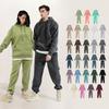 Autumn And Winter Men's Couple Hoodie Solid Color Hooded American Sweatshirt Set