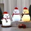 Yousheng Snowman Tap Light Cute Christmas Lamp Rechargeable Silicone Touch Bedside Light Snowman Mood Lighting for Christmas Tree