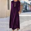 Женское бархатное платье Осеннее повседневное с круглым вырезом и длинными рукавами Платье макси свободного кроя для гостьи на свадьбу Коктейльное вечернее платье