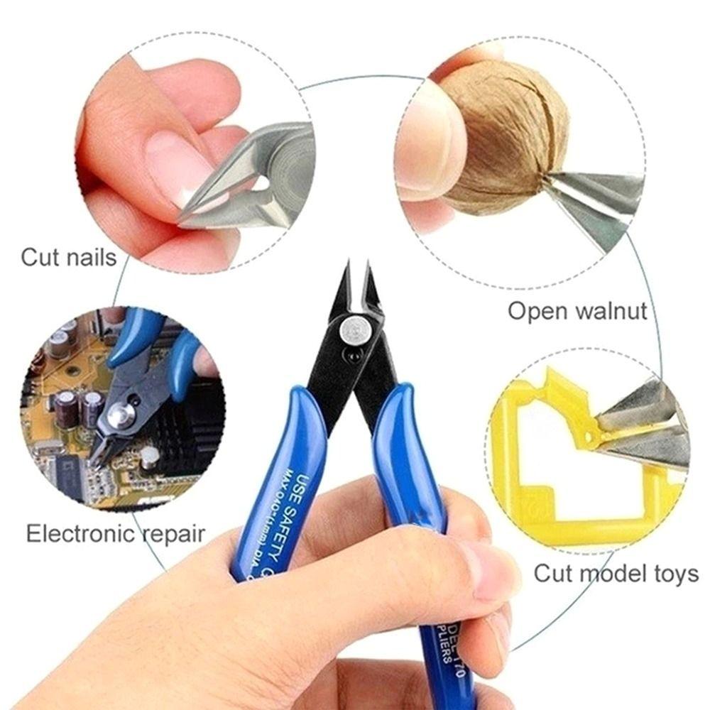 Carbon Steel Nipper Electrical Wire Cable Cutters Mini Flush Pliers Cable Stripper Diagonal Pliers