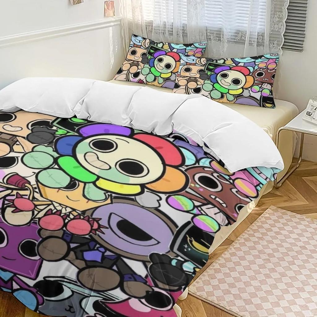 Игровой D-Dandy's World Постельный комплект Комплект пододеяльника с 3D-печатью с наволочками Подарок на день рождения для мальчика, подростка, ребенка Мягкое милое постельное белье
