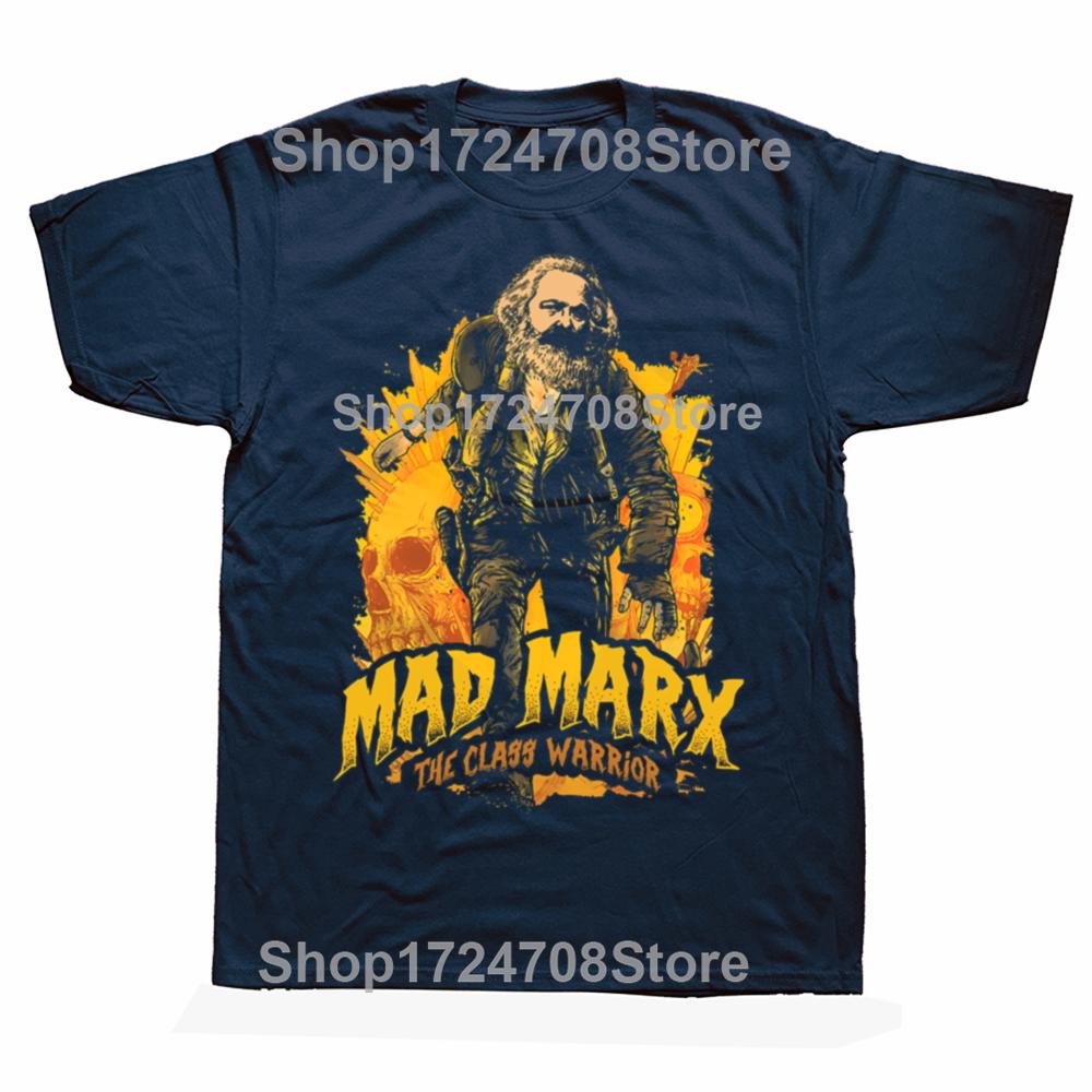Мужские Винтажные Футболки The Great Marx Attacks Коммунистический Мем Удобная Хлопковая Одежда Забавные Футболки с Коротким Рукавом Футболка Большого Размера