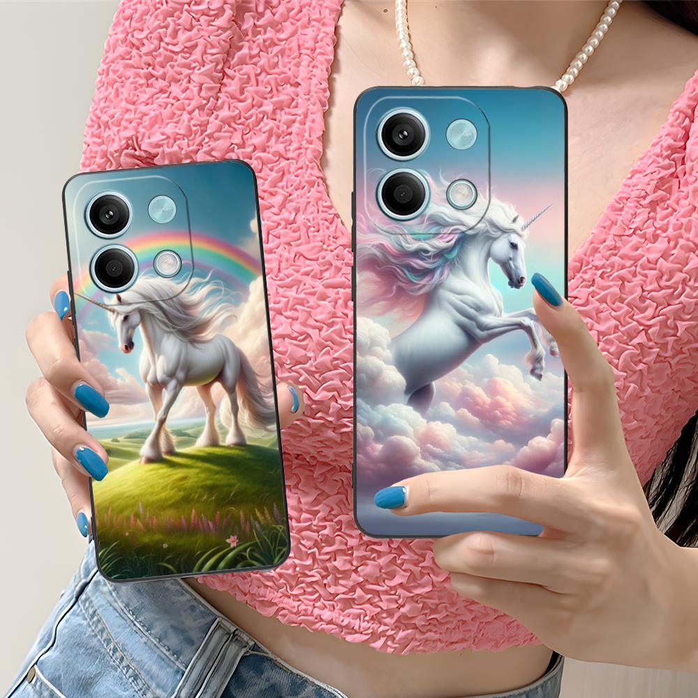 Фантазийный чехол для мобильного телефона с единорогом для Xiaomi Redmi 15 14 13 12 A5 3 2 1 C Plus 4G 5G Цветной печатный чехол Чехол Красивый Роскошный