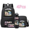 4Pcs/set Cute Cartoon Printed Backpack Teenger Student Boy Girl Large Capacity Schoolbag Kid Outdoor 750Ml Water Bottle Gift