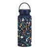 2025 New Model 1L Large Capacity Thermos Cup with Wide Mouth, Portable Handle, Sports Water Bottle, Outdoor Printed Water Cup for Women
