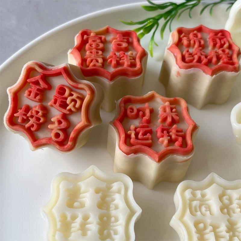Формы для прессования лунных пряников с узорами, Штампы для печенья, Китайский инструмент для изготовления лунных пряников к Празднику середины осени, Инструмент для украшения печенья