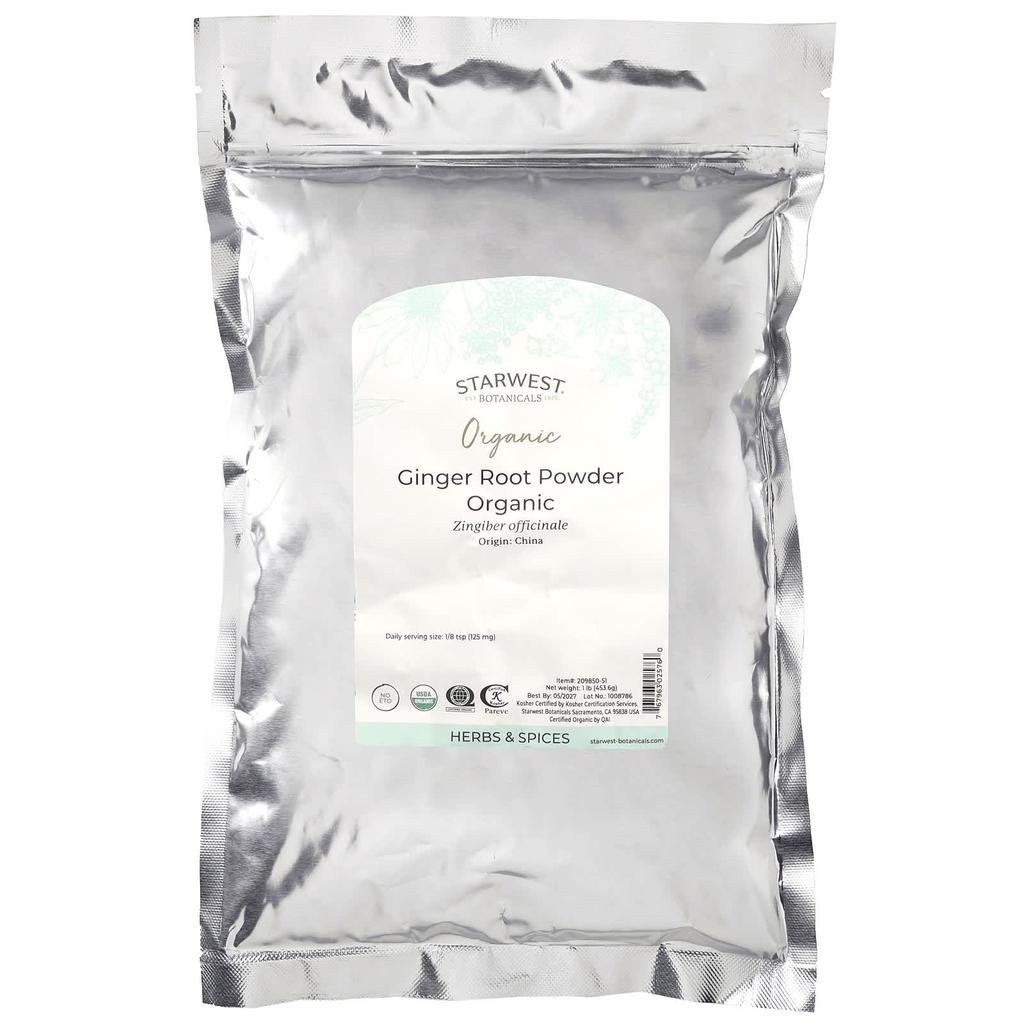 Organic Ginger Root Powder, 453.6G(1Lb)