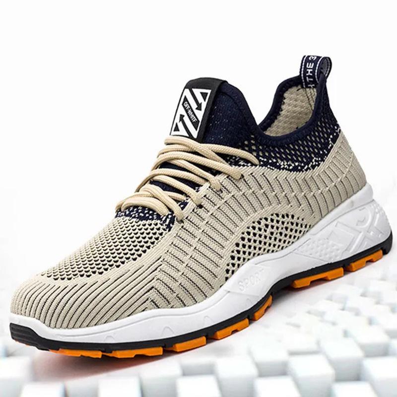 Дышащая сетчатая мужская обувь Fly-Woven корейская версия студенческой беговой тенденции для путешествий и отдыха спортивная обувь