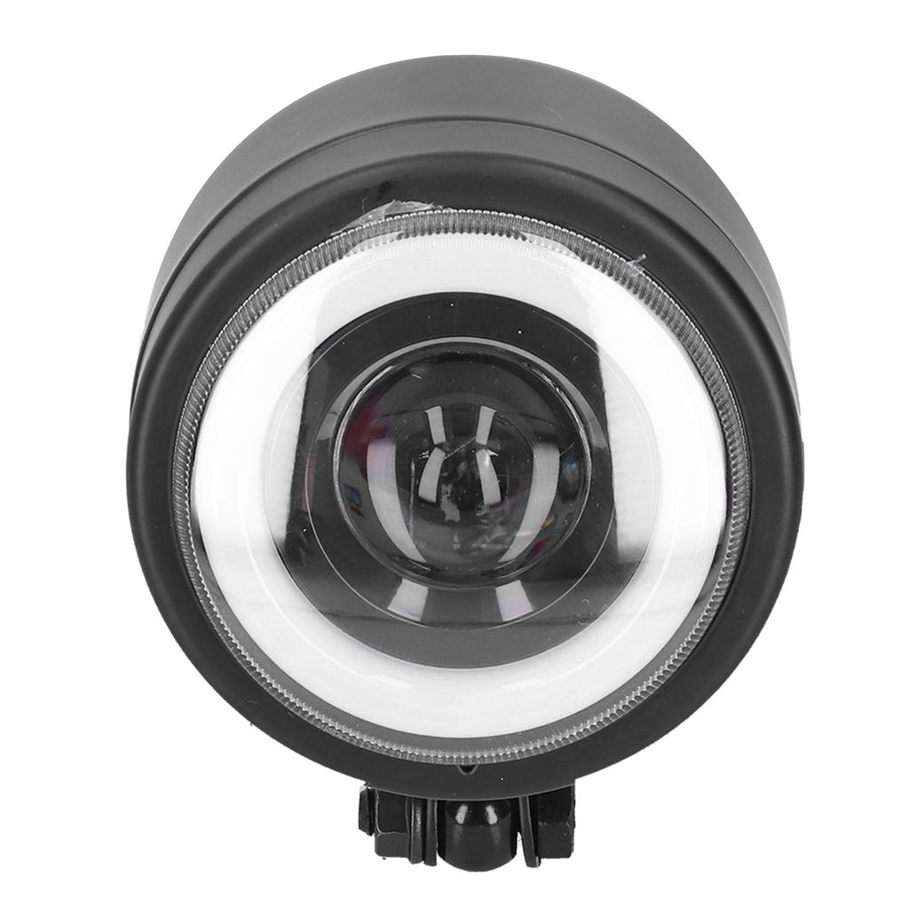 LED Headlight Vintage Round Angel Eye Front Lamp Fit for Motorcycle Cruiser Choppers Bobber Cafe Racer(White Yellow