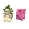 Flower  Silicone Mold 3D Girl Concrete Candlestick Resin Mould  Succulent Planter Molds Craft Art Decoration