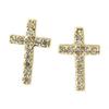 [N6918] - White Gold 'Cross' Gold Plated Earrings - 12x7 Mm