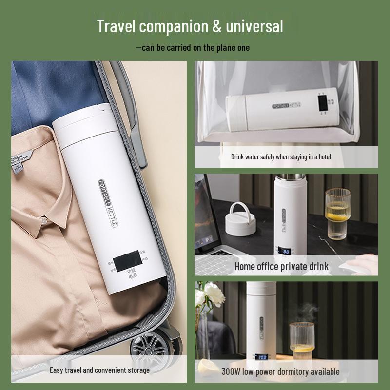 110 В США Портативный дорожный чайник с контролем температуры, Маленькая электрическая чашка для нагрева воды, Отображение в градусах Фаренгейта