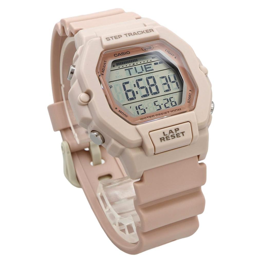 Casio Цифровые часы-трекер с функцией подсчета шагов, женские, розовые, бежевые, модель Overseas [Casio] LWS-2200H-4AV [Товар]