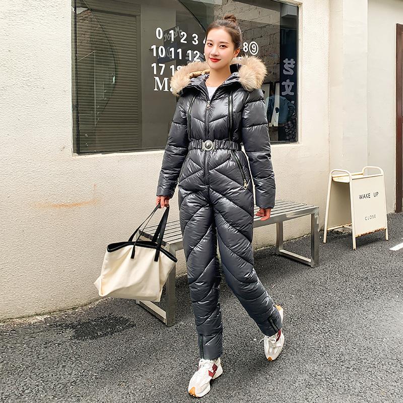 Цельная женская зимняя зимняя куртка, теплая куртка-пуховик с меховым воротником и капюшоном, костюмы для конькобежцев