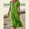 Bohemian Retro Print Raglan Sleeve Summer Maxi Dress